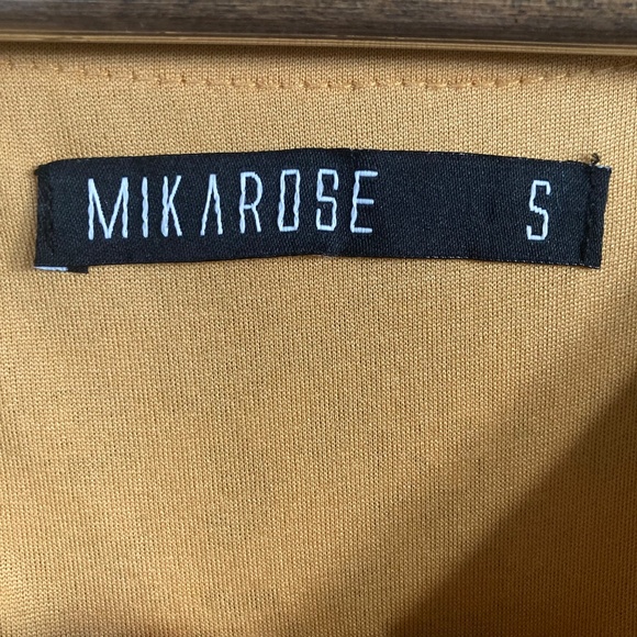 MIKAROSE V-neck Prairie Maxi Slit Front Dress Goldenrod Floral Print - Picture 8 of 10